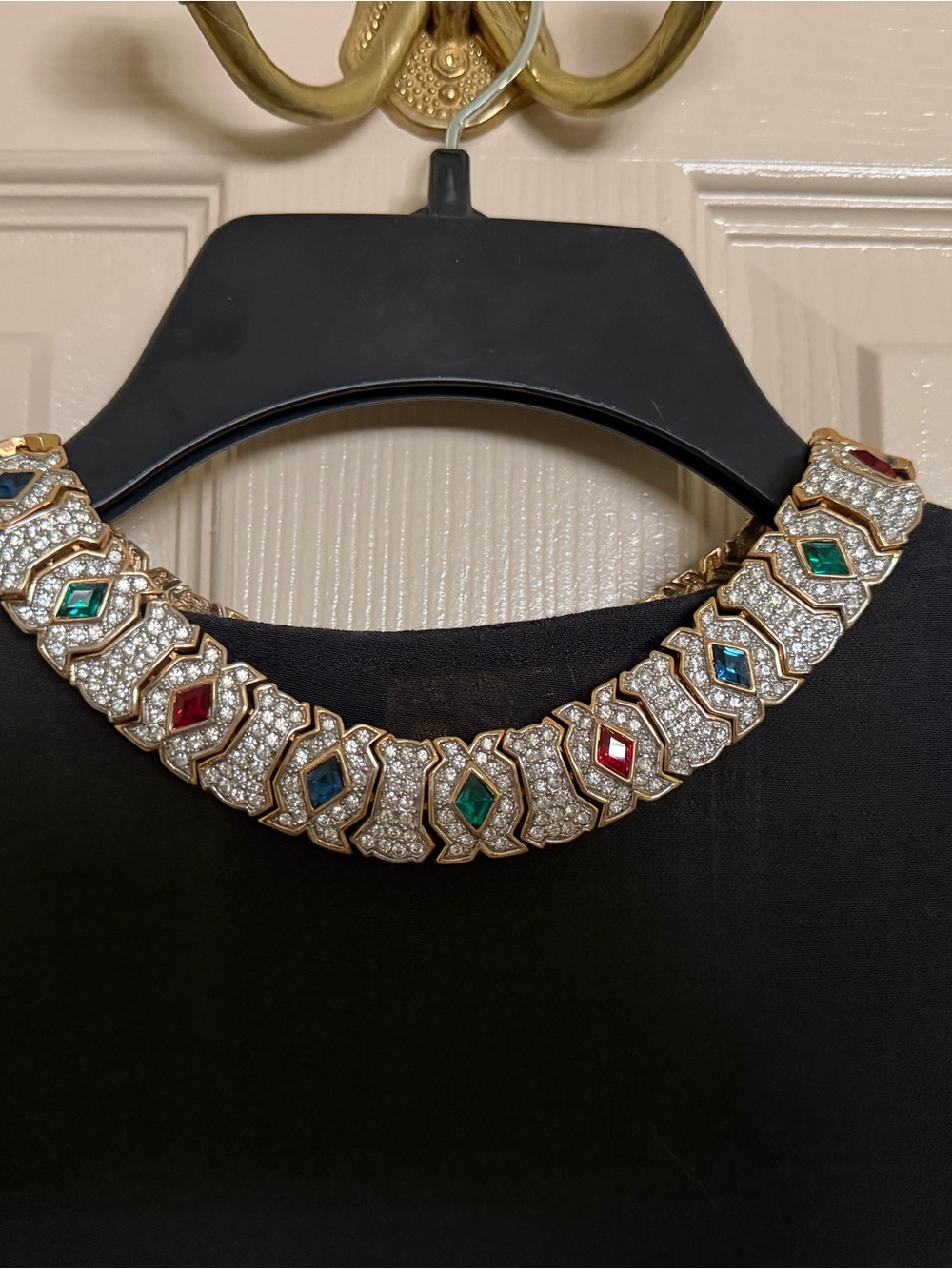 Imposter Gold-Tone Multi-Gem Statement Necklace - Red, Blue & Green